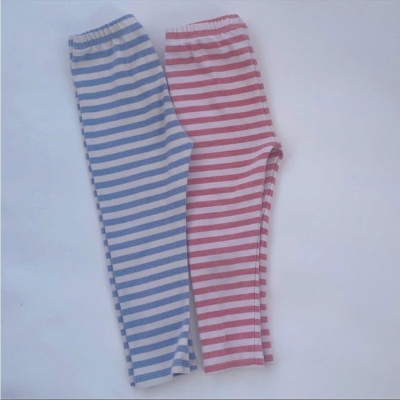 Lulu + roo Lulu & Roo Little Road Lot of 2 pairs of Striped Leggings Size 18-24 - Picture 1 of 10